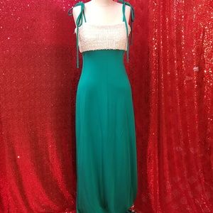Vintage mermaid teal with sequin dress.